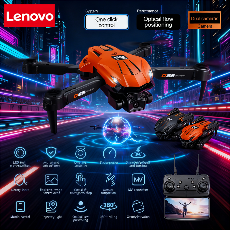 Lenovo D88 Drone 8K Aerial HD  - Drone Gimbal 2 Axis ulasan dan harga
